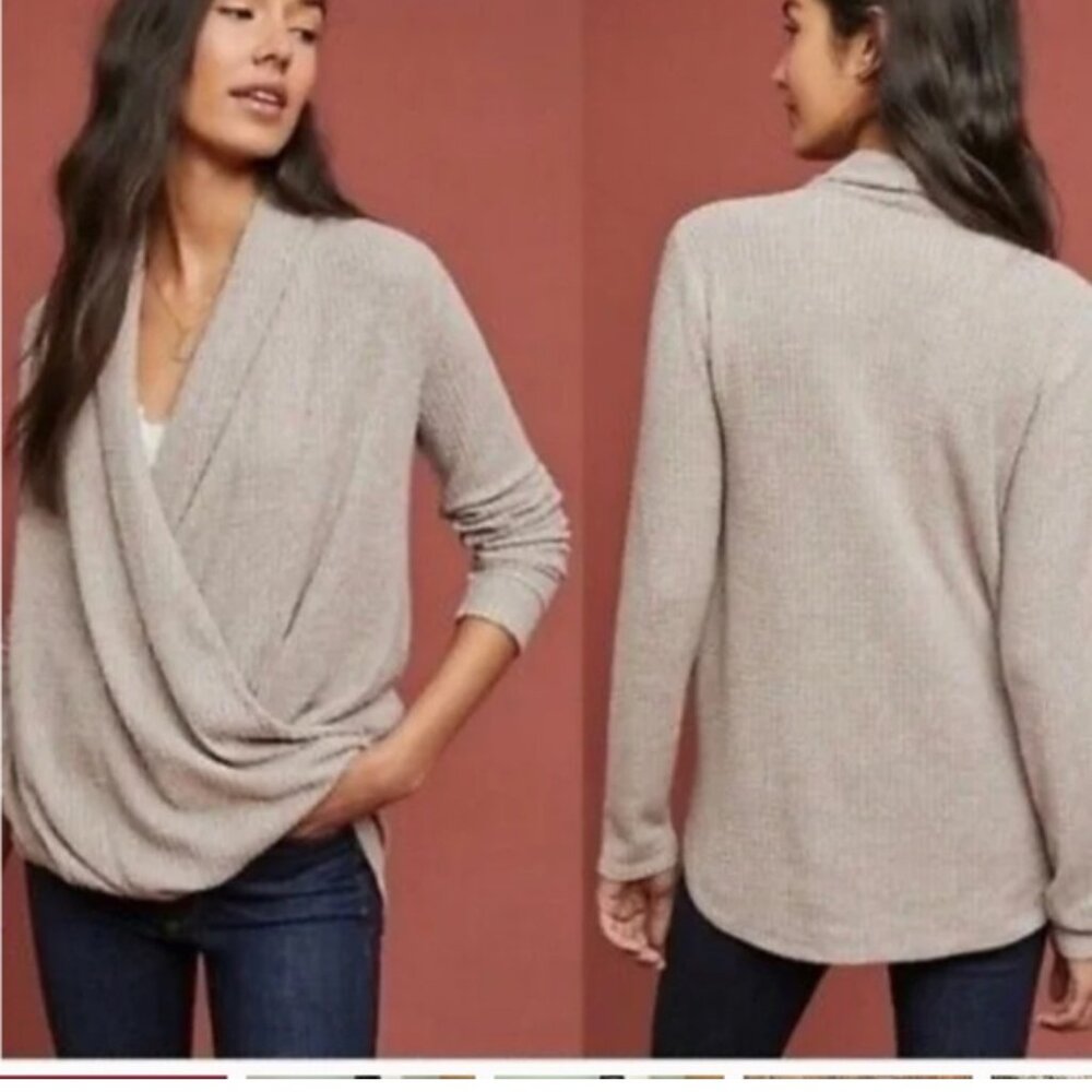 Anthropologie Akemi and Kin Woodruff Waffle Wrap Ivory size S